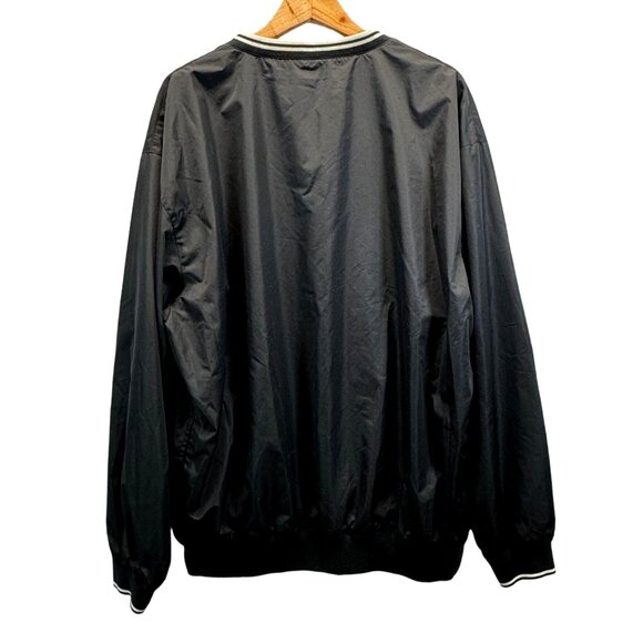 Vintage Polo Golf V Neck Pullover Windbreaker Mens XL Black Mesh Lined Jacket - Picture 2 of 10